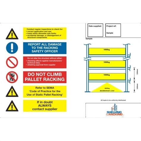 Pallet Racking Load Notice A Health Safety Essential