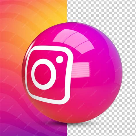 premium psd  ellipse instagram symbol  transparent background