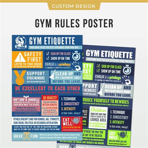 Custom Gym Rules Etiquette Poster PDF for Functional Fitness Gyms - Etsy