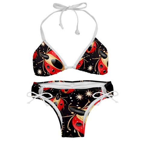 Seven Starred Ladybird Detachable Sponge Adjustable Strap Bikini Set Two Pack Swimsuit Swimwear