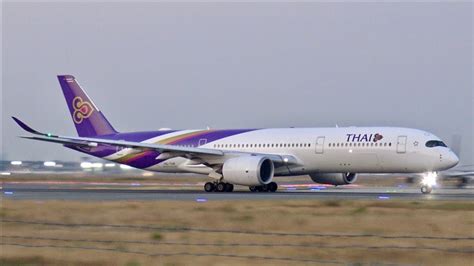 4k Thai Airways B777 And A350 Frankfurt Airport Plane Spotting Youtube