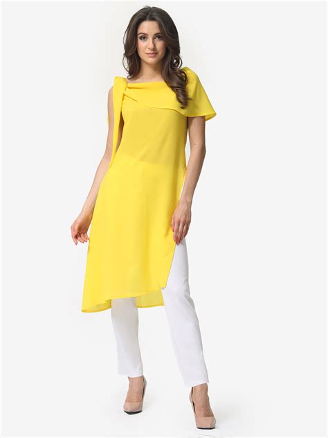 Желтая туника с чем носить (62 фото)