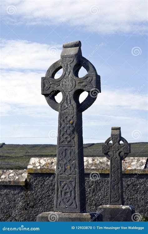 iers keltisch kruis stock foto image  iers godsdienst