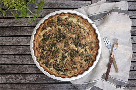 Vegane Quiche mit Spinat und Pilzen - Ab jetzt vegan
