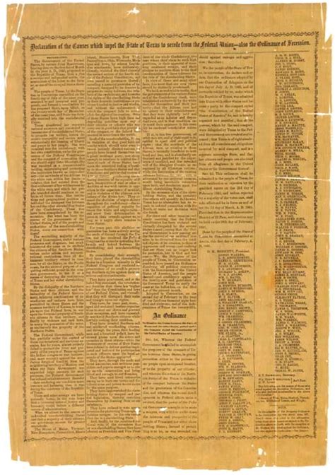 [TEXAS -- SECESSION, 1861]. Declaration of the Causes which impel the State of Texas to secede ...