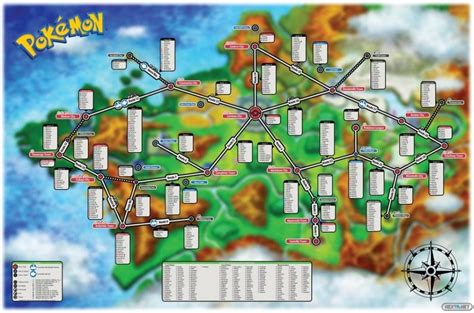 Un Mapa De Kalos De Pokémon X Y Que Indica Donde Encontrar A Cada