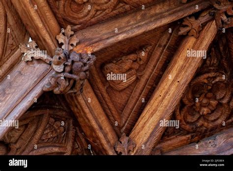 Rood Screen Featuring Lady With Serpent Tonguebelieved To Be Margaret