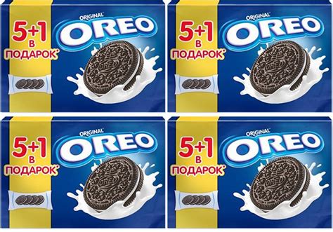 Печенье Oreo сдобное с какао и начинкой с ванильным вкусом 38 г х 6 шт ...