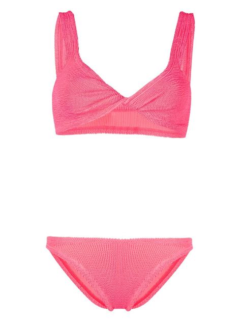 Hunza G Juno Twisted Bikini Set Pink Editorialist