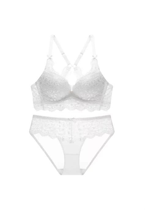 Buy Zitique Push Up Padded Embroidered Lace Lingerie Set Bra And Panty