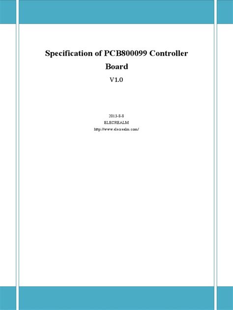 Specification of PCB800099 Controller Board - V1.0 | PDF | Digital ...