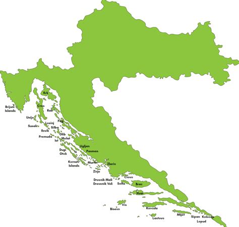 map   croatian islands    islands  visit croatia