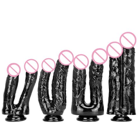 Consoladores Dobles Con Ventosa Para Lesbiana Pene Realista Tap N Anal Grande Vagina Juguetes