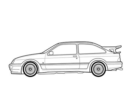 Ford Sierra Rs Cosworth Outline Drawing Posters By Rjwautographics