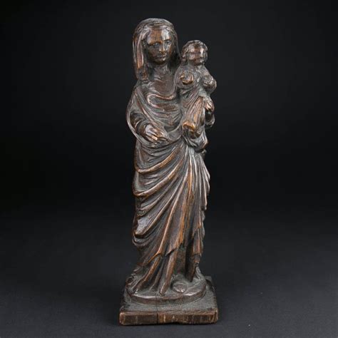 Scultura Scuola Fiamminga Maria Con Bambino Legno Catawiki