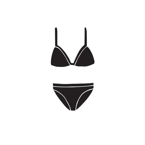 Premium Vector Vector Hand Drawn Doodle Sketch Black Bikini