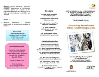 Triptico Prevencion Y Control De Las Infecciones Intrahospitalarias Ppt