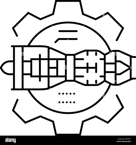 Aerospace Engineering Mechanical Engineer Line Icon Vector Illustration