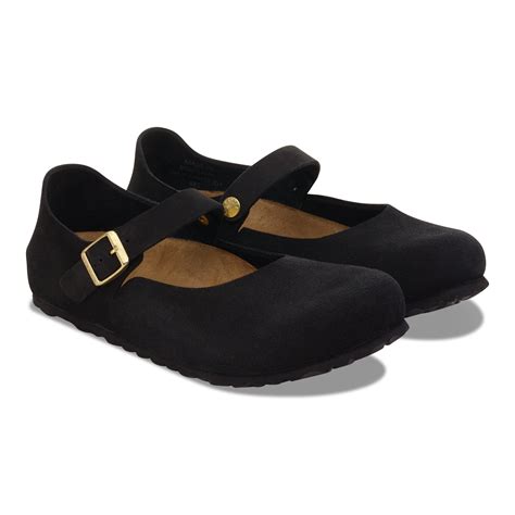 mantova suede leather  color black birkenstock