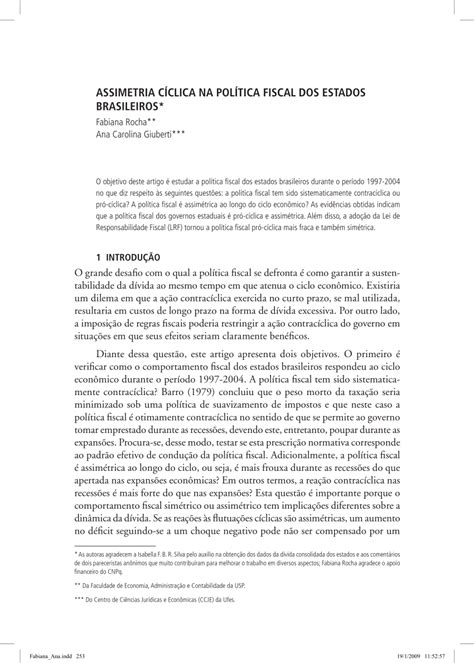 Assimetria Politica - (PDF) ASSIMETRIA CÍCLICA NA POLÍTICA FISCAL DOS ESTADOS BRASILEIROS