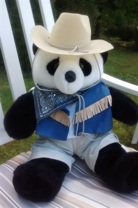 16 Hand Stuffed Cowboy Teddy Bear Panda Etsy