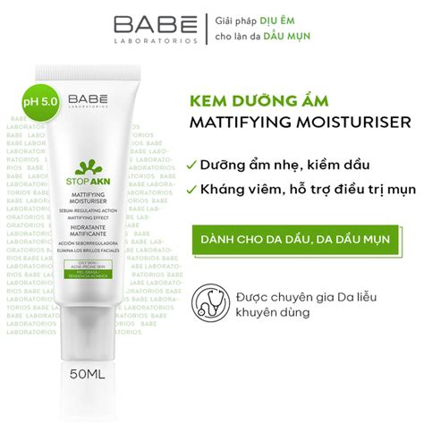 KEM DƯỠNG BABE STOP AKN MATTIFYING MOISTURISER ML DN Cosmetics Mỹ Phẩm chính hãng chất