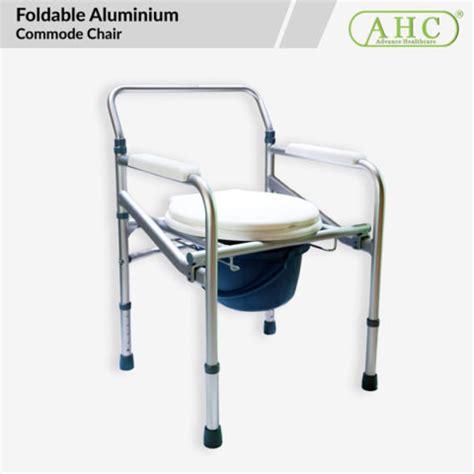 Cm L Foldable Aluminium Commode Chair With Bucket Ahc Medical