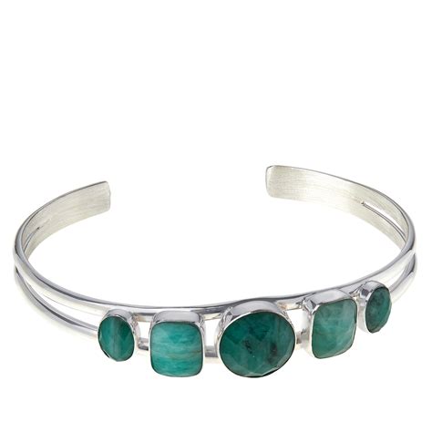 Jay King Sterling Silver Emerald Stone Cuff Bracelet Hsn