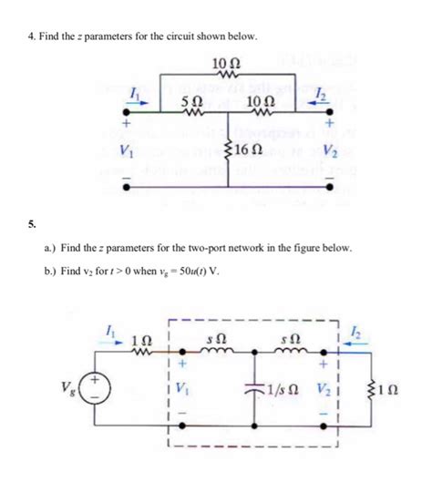 Solved Find The Z Parameters For The Circuit Shown Below Chegg