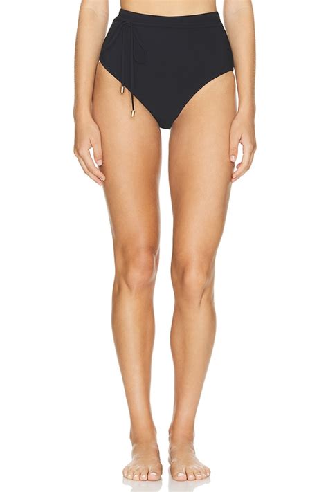 Zimmermann Halliday High Waist Bikini Bottom In Noir REVOLVE