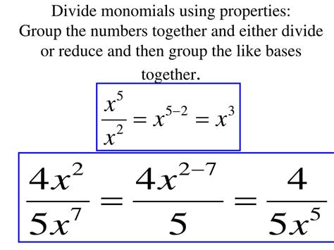 Ppt 5 3 Multiplying And Dividing Monomials Powerpoint Presentation