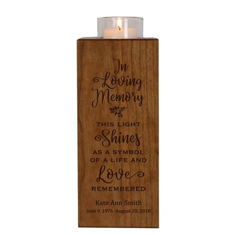 Memorial Candle Holder Personalized Sympathy Gift Memorial Gift Wooden Candle Holder Votive ...