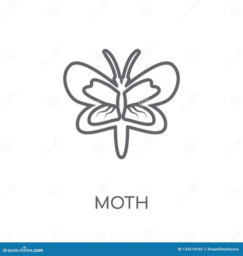 Moth Linear Icon Modern Outline Moth Logo Concept On White Back Stock