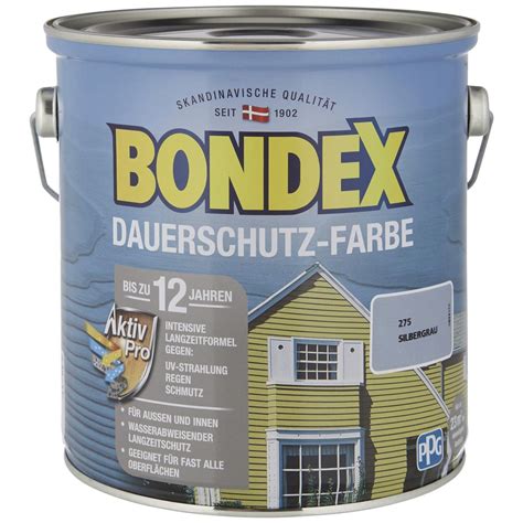 Bondex Dauerschutz Farbe L Silbergrau Hagebau De