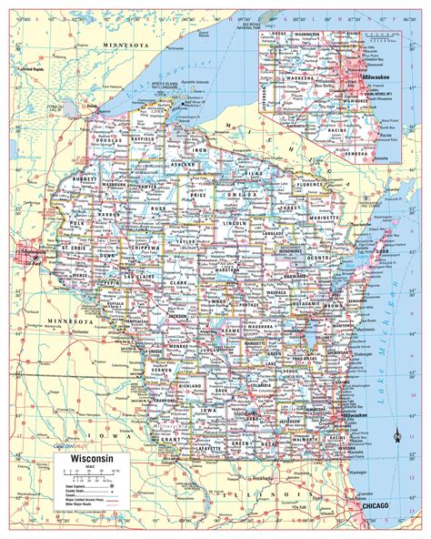 Large Roads And Highways Map Of Wisconsin State With Trempealeau