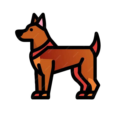 Premium Vector | Alsatian dog red icon vector illustration