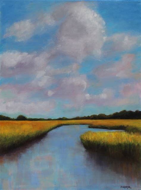 Charleston Marsh In Original Landscape Painting Sky Painting