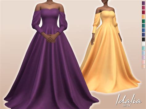 Sifix S Idalia Dress In Royal Clothes Sims Sims Dresses