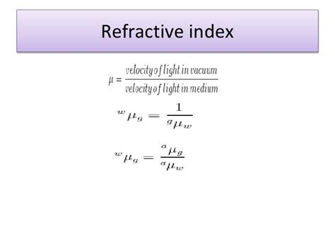 Refractive Index Equation - Tessshebaylo
