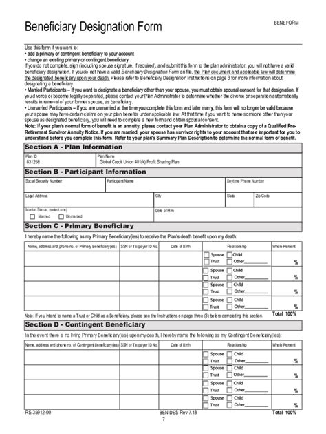 Fillable Online Post Retirement Lump Sum Beneficiary Designationcalpers