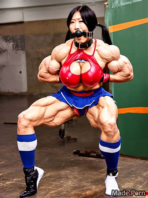 Porn Image Of Oiled Body Vivid Photo High Socks Bodybuilder 40 Micro Skirt Created By AI