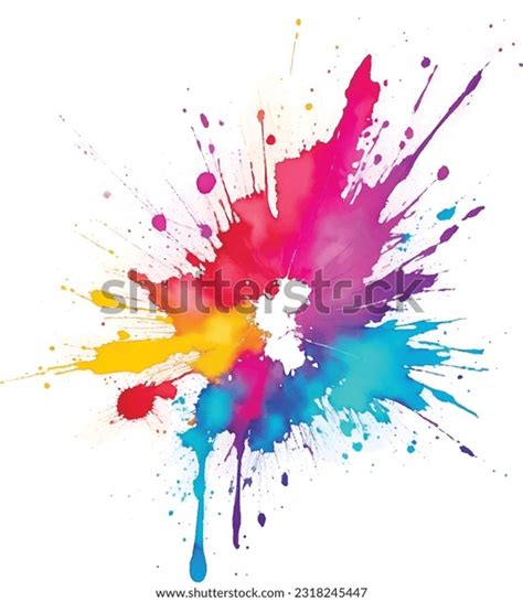 Bright Colorful Watercolor Splash Splatter Stain Stock Vector Royalty Free 2318245447