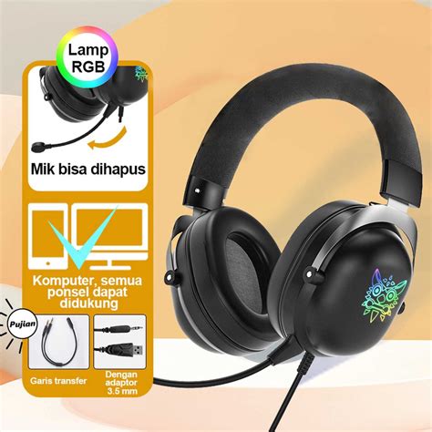 Jual Onikuma X Black Cute Cat Ear Gaming Headset Rgb Led Dengan