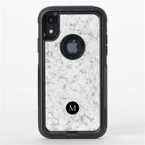 Modern White Marble Monogram Otterbox Iphone Case Zazzle Iphone