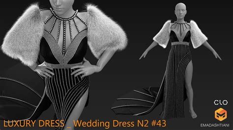 Luxury Dress Wedding Dress N2 43 Clo3d Zprj Fbx Obj Mtl 3d Model Cgtrader