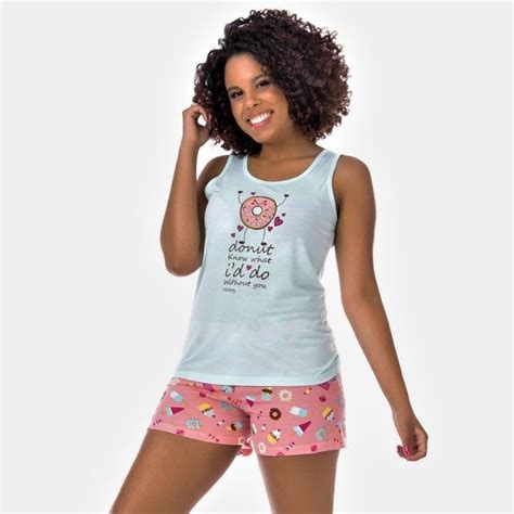 Pijama Feminino Curto Short Doll Verão Victory Galé Lingerie