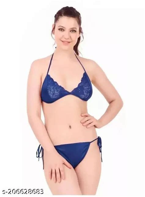 Plain Navy Blue Satin Lingerie Set At Rs 70 Set In New Delhi ID 2852796973412