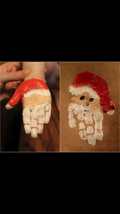 Idea For Eyfs Christmas Cards Santa Handprint Handprint Christmas