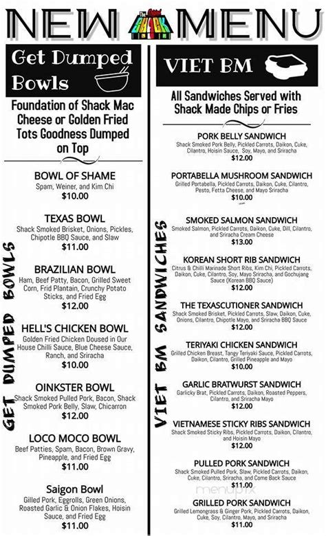 Online Menu Of The Shack Cypress Tx