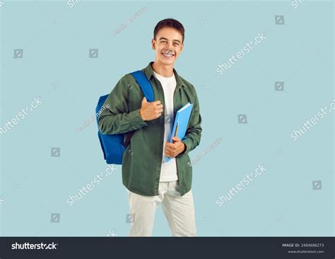thousand college student isolated blue background royalty